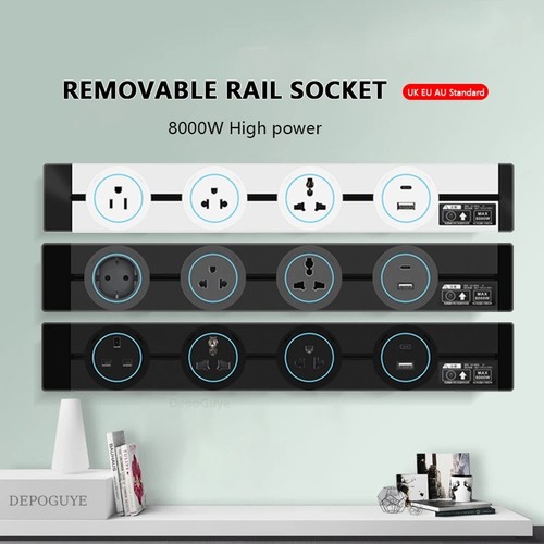 Wall power track socket eu - uk,