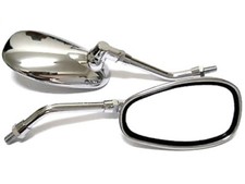 Pair Oval Chrome Mirrors For