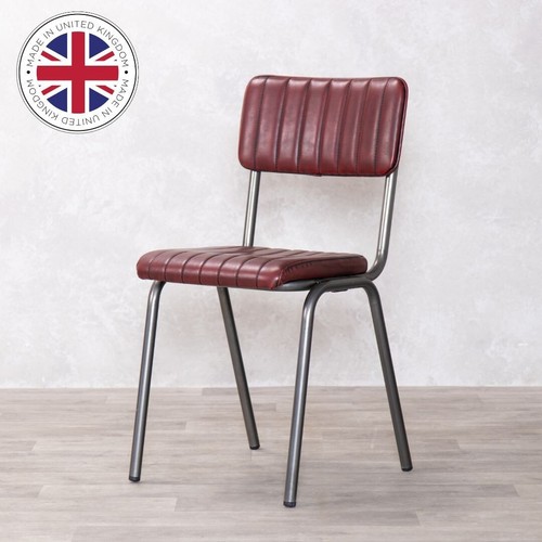 Red faux leather dining chair - faux,