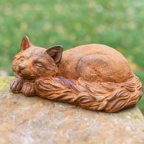 Rustic sleeping fox garden - rustic,