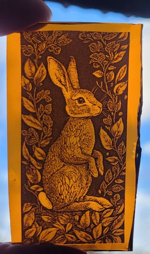 Stained glass rabbit - glass,