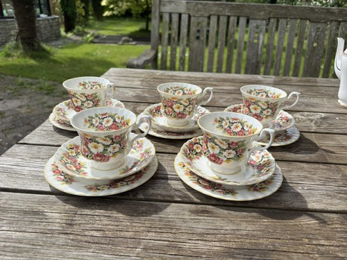 Five 70s royal albert tea - five,