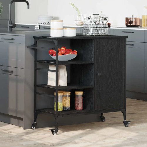 Walplus kitchen trolley black - kitchen,