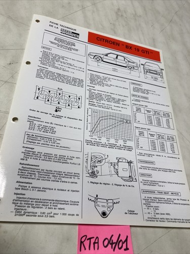 Technical sheet automobile