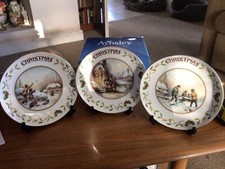 3 Aynsley Christmas Plates All