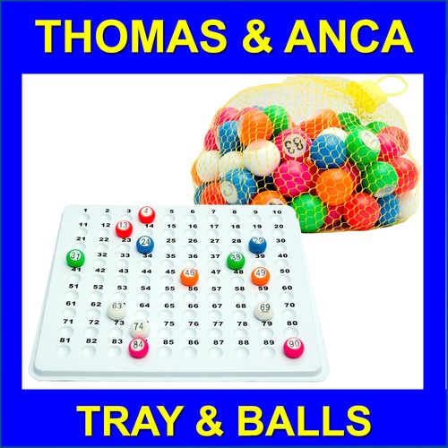 Bingo balls and check tray - and,