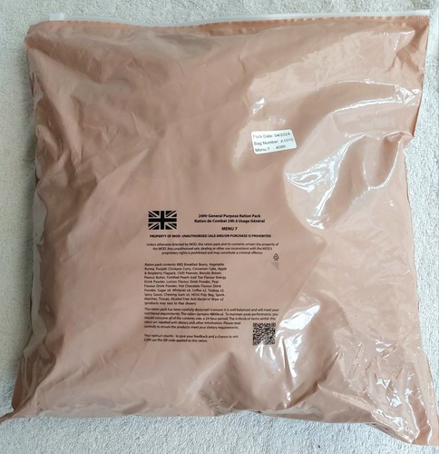 British 24hr ration pack menu - british,