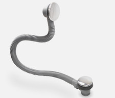 EASY CLEAN SPRUNG PLUG BATH WASTE POP UP CLICK CLACK OVERFLOW CHROME FINISH