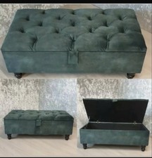 Emerald green ottoman - green,