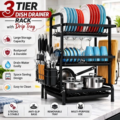 Tier dish drainer rack - drainer,