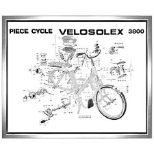 nomenclature solex 3800 400x300mm poster velosolex body parts bike motorbike