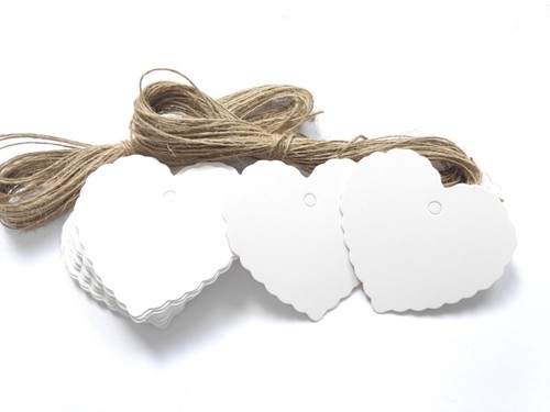 100 white heart paper - white,