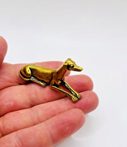Small brass greyhound beagle - brass,