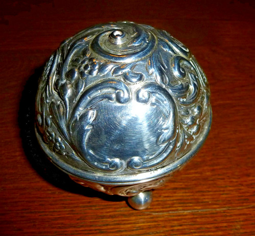 Victorian silver string box - string,