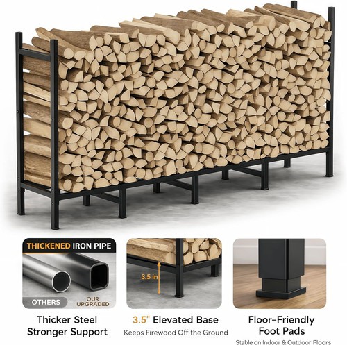 Metal firewood log rack for - log,
