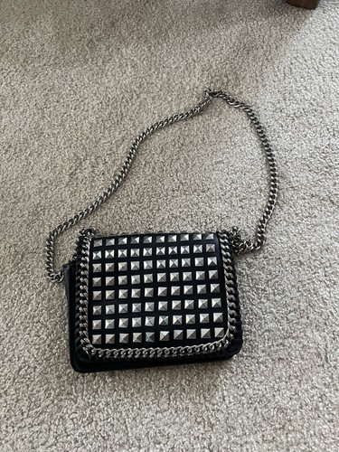 Zara black studded crossbody - zara,