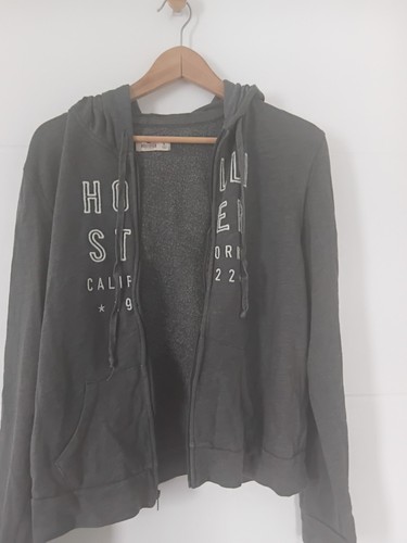 Hollister grey zip hoodie - zip, up