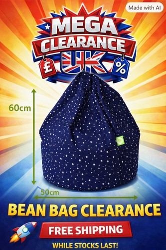 Kids navy stars bean bag - bean, child