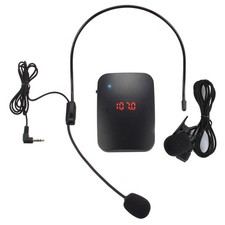 FM Wireless Microphone Transmitter with Headset Mic  Lapel Mic for Teacher Tour