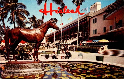 Hialeah postcard bronze - hialeah,