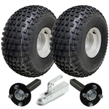 22x11.00-8 Knobby ATV Quad Trailer Kit Wheels Axles Hitch Load Capacity 310kgs