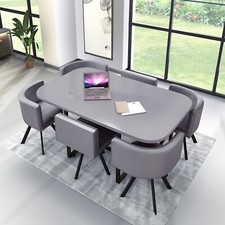 White  Wooden  Dining Table &