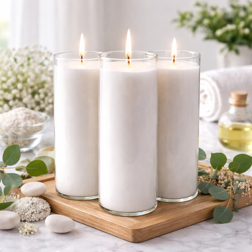 Large pillar candle white - large,