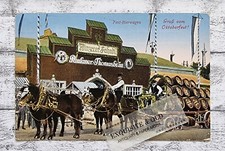 Postcard greeting Oktoberfest festival beer car Paulaner Thomasbräu Munich postcard Vintage