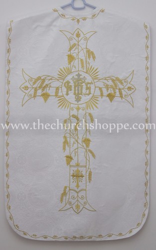 New white roman chasuble - new,