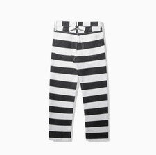 16oz pounds New Prisoner Striped Motorcycle Pants Vintage 16oz Biker Trousers