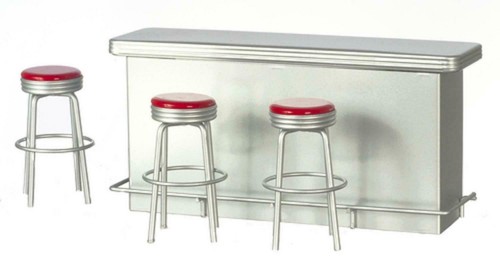 Dolls house silver breakfast - house,