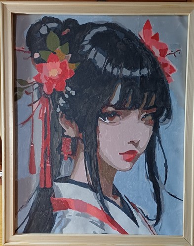 Acrylic canvas hand painted - canvas,