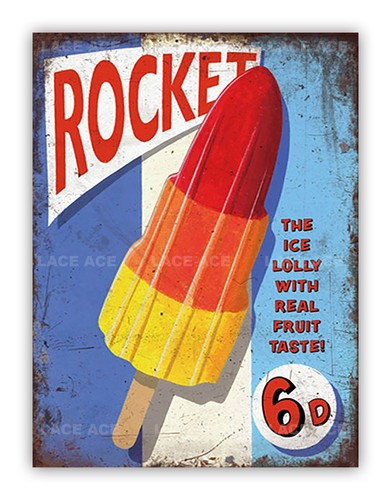 Retro style rocket ice lolly - retro,