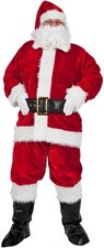 Professional Plush 9pc Santa Claus Suit Deluxe Regal Father Christmas Xmas M/L