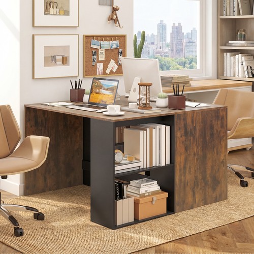 Office desk with shelves - desk,