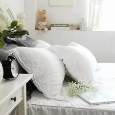 White Lace Pillow Shams King
