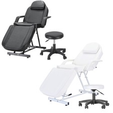 Massage Table Chair Set Nail Shop Tattoo Salon Spa Beauty 3 Fold Bed with Stool