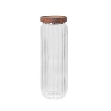 Storage Jar with Ribbed Glass