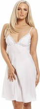 Camille Women's Full Slip Chemise Dress Classic Lace Elegant Ladies Nightwear