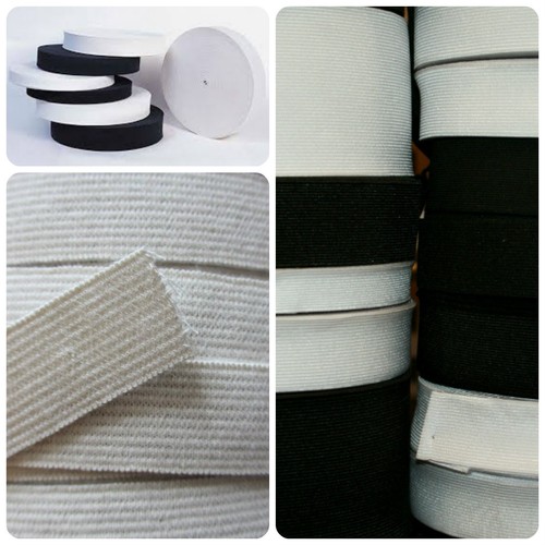 Woven elastic flat white - elastic, and
