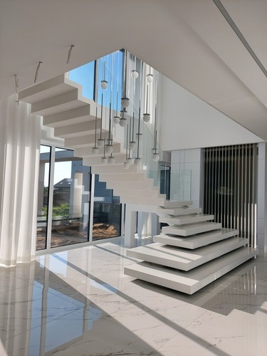 Corian floating staircase - staircase,