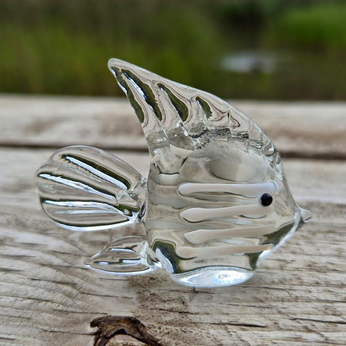 Mini clear glass fish - glass, figurine