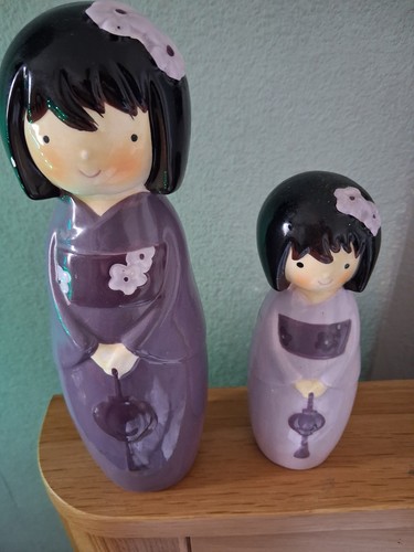 Japanese kokeshi ceramic dolls - kokeshi,