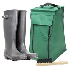 Quality Waterproof Wellington Welly Shoes Travel Boot Bag Storage & Free Brush
