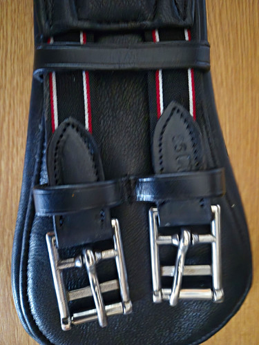 Black leather dressage girth - black,