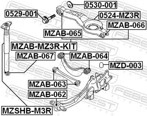 Fits febest mzshb - febest, rear