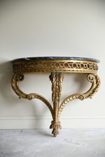Italian Gilt Wood Marble Demi