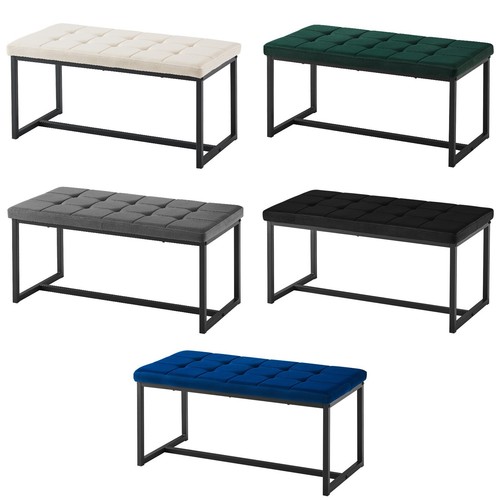 Velvet upholstered bench - bench, bed