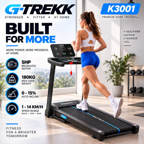 Trekk treadmill 5hp 180kg - g-trekk,