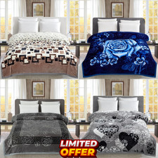 2PLY Heavy Premium Blankets Reversible Thick King Size Bed Throw Comforter